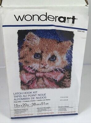 Kit de gancho de pestillo Wonder Art gatito premio 15""x20"" nuevo