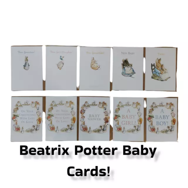 Beatrix Potter Peter Rabbit New Baby Baby Shower Twins & Christening Cards Paper