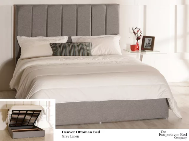 Denver Gas Lift Ottoman Bed Frame - 130cm High - Esupasaver Sale - Made in UK