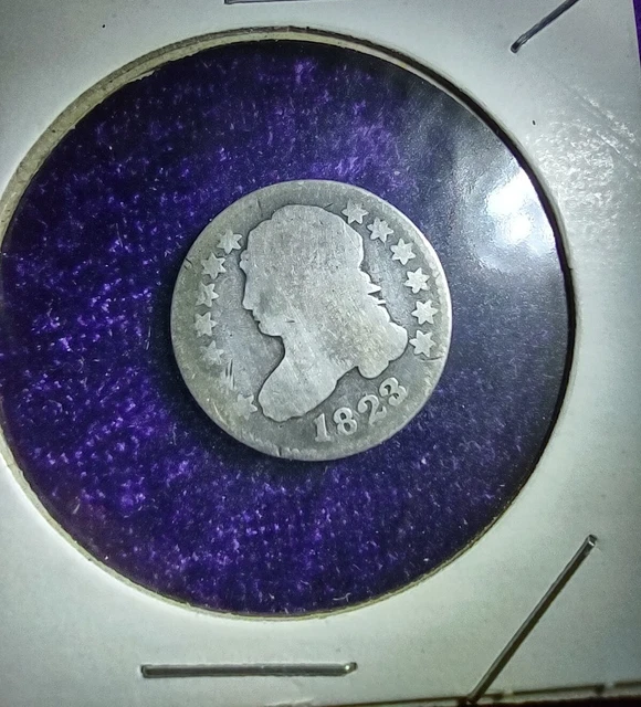 1823 Capped Bust Dime G+ Silver U.S Coin