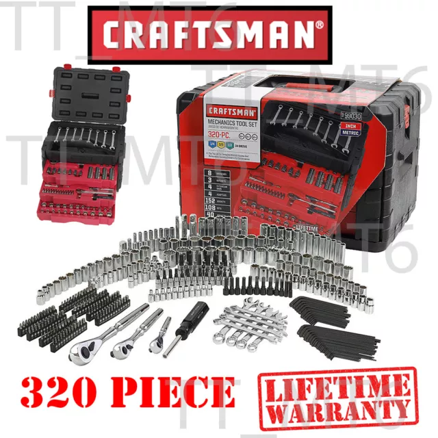 CRAFTSMAN 320 PIECE Mechanic s Tool Set With 3 Drawer Case Box 450 230 444 212.46 PicClick