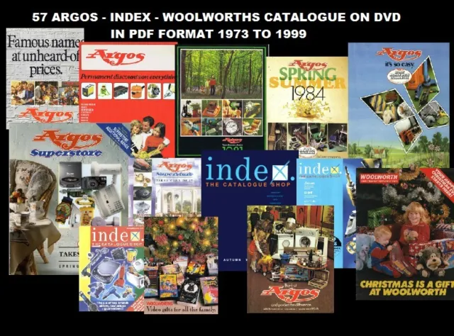 57 ARGOS - INDEX - WOOLWORTHS CATALOGUE on 2 DVDs IN PDF FORMAT