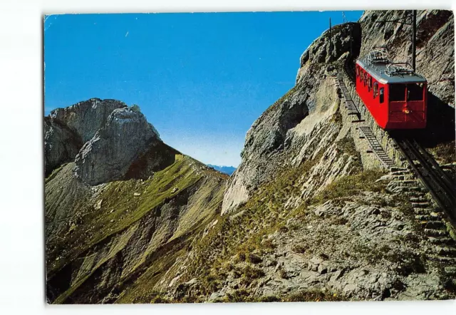 Vintage Postcard of Switzerland Mount Pilatus steepest Rackrailway in the world