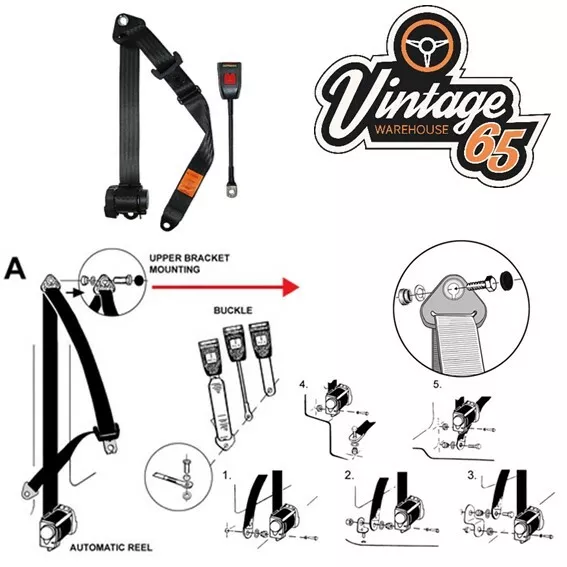 Clásico Mini Par Delantero Totalmente Automático Inercia Gris Seat Correa Kits E 2