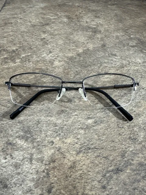 Monturas de gafas grises de metal medio borde para mujer bisagra flexible 48-20-130 sin marca