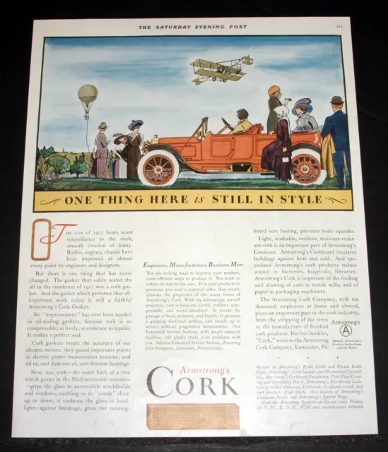 1930 Old Magazine Print Ad, Armstrong Cork, One Thing That's Still In Style!