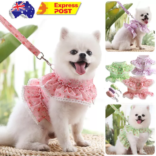 Cat Chest Pet Dog Harness Dog Vest Cute Strap Lead Leash Set Dog Floral