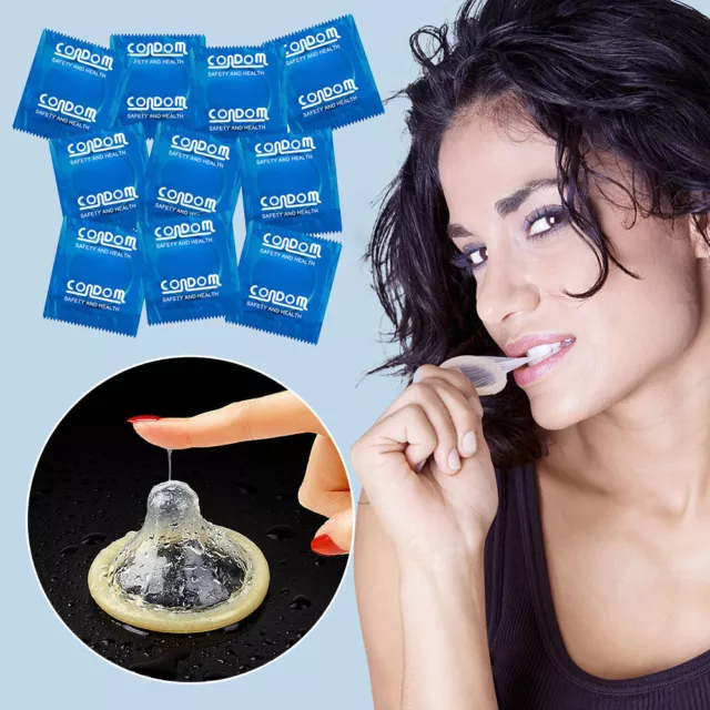 100PCS Latex Condoms Bulk Pack Ultra Thin Extended Pleasure Extra Sex Delay Time