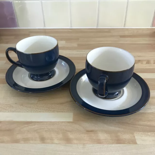 Denby Imperial Blue Cup/Saucer x2