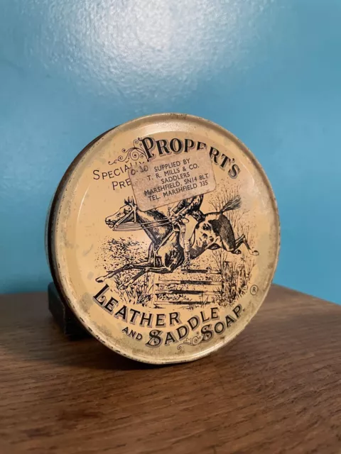 Vintage Tin Property's Leather Saddle Soap Sold In Marshfield Bath Wiltshire