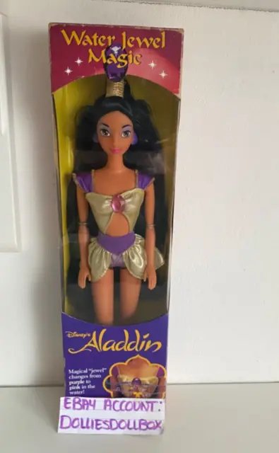 1993 Mattel Vintage Disney Aladdin Water Jewel Magic Jasmine Barbie Doll NRFB