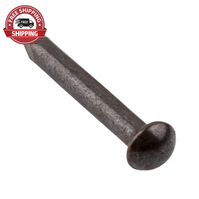 Round Head Hand Aged Solid Brass Escutcheon Pins - 1/2" Long 100 Pieces Approx.