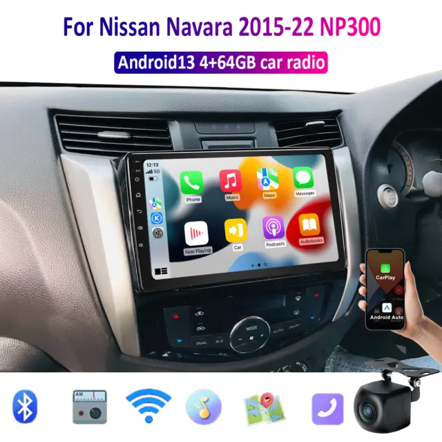 Apple Carplay Android auto For Nissan Navara 2015-22 NP300 Head Unit Car Radio