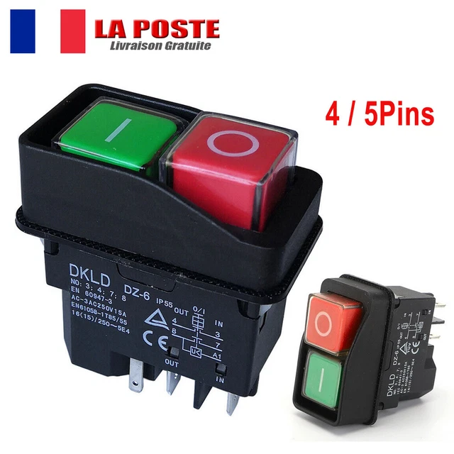 DKLD DZ-6 Machine à interrupteur magnétique étanche Bouton poussoir Commutateur