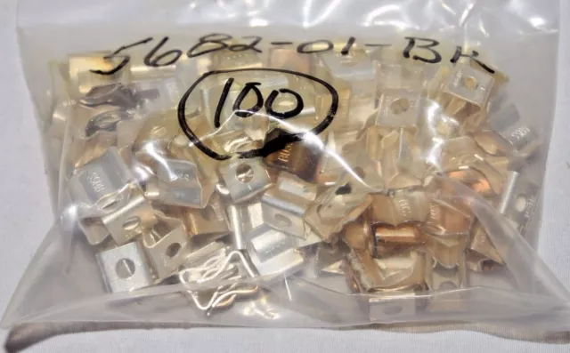 (100) Buss 5682-01 BK Fuse Clips Lug Thru Hole For 1/4˝, 9/32˝, 13/32”, 9/16˝ 3