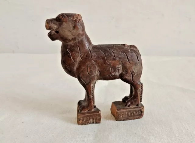 Vintage Old Hand Carved Rose Wood Leopard Figurine/Statue Decorative Collectible