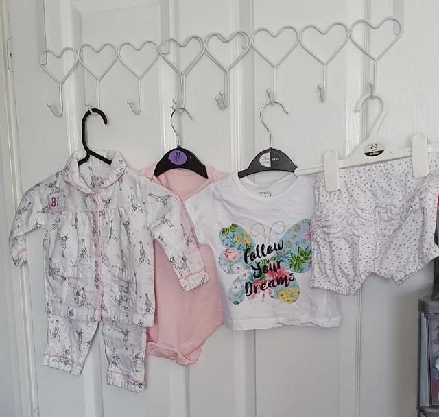 baby girls bundle joblot 9-12m clothes disney tinkerbell pj set vest top shorts