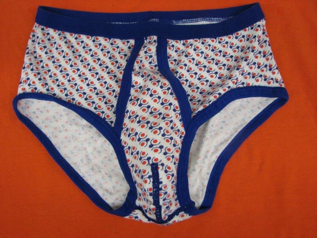 Vintage underwear dual access fly front ringer style German  pouch front brief M