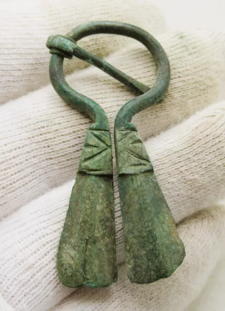 A66 Beautiful Ancient Viking Norse Scandinavian Bronze Omega Brooch Circa 900Ad