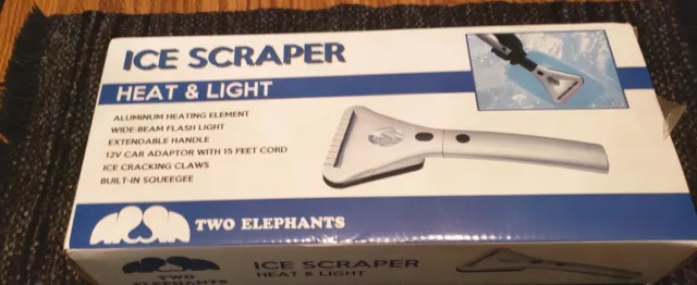Two Elephants~ Heat And Light Ice Scraper~ NIB