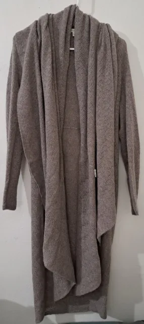 Garnet Hill  XL Womens LONG duster Cardigan Cocoon Sweater 100% Cashmere Taupe