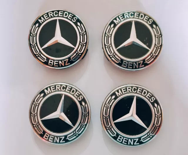 4 Tappi Coprimozzo  Mercedes Benz Cerchi In Lega 75Mm Classe A B C E Cla Clk