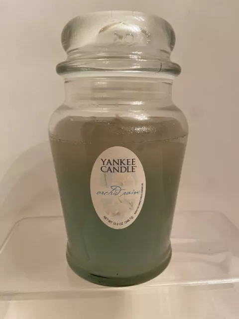 Yankee Jar Candle 12.3 oz 2003 Orchid Rain Never Lit Green NEW