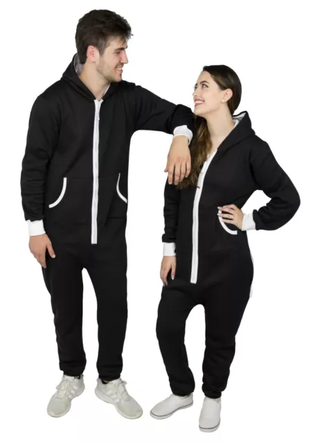 COUPLE MATCHING ONE-PIECE Non Footed Pajamas Men Jumpsuits Women Hooded  Fleece $28.49 - PicClick