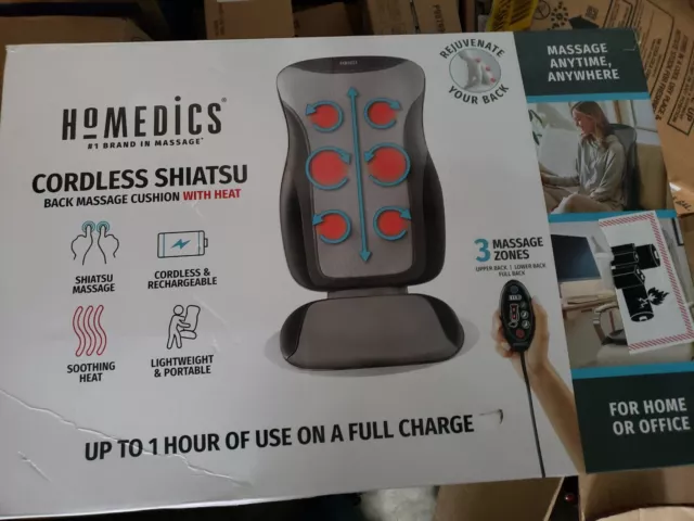 HoMedics Cordless Heated Deep Tissue Shiatsu Massage Cushion