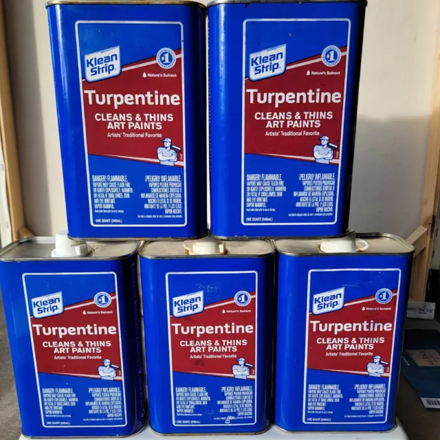 4 X 1 Qt.  Turpentine Premium Paint THINNER AND CLEANER 4 per order Klean STRIP
