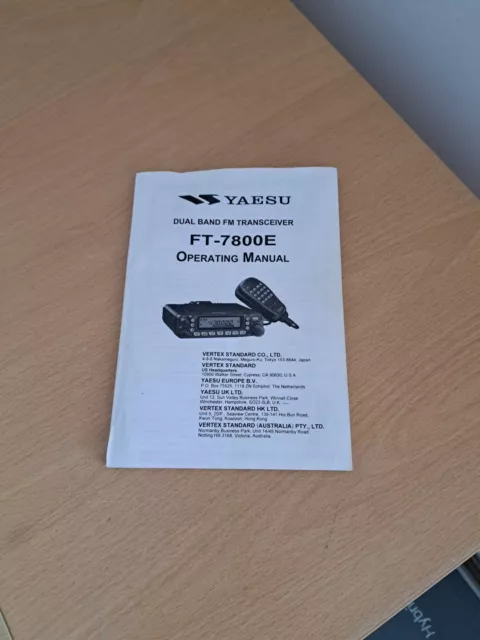 Yaesu Ft 7800 E Manual