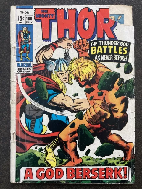 Mighty Thor #166 2Nd Him Adam Warlock 1969 Stan Lee Jack Kirby Gotg 3 Mcu Movie