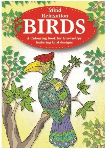 Adult Colouring Therapy Anti-Stress Adult Colouring Book Relax Mind Birds