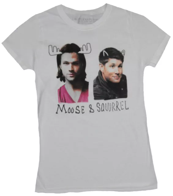 Supernatural Girls Juniors T-Shirt - Sam & Dean Moose & Squirrel Pic