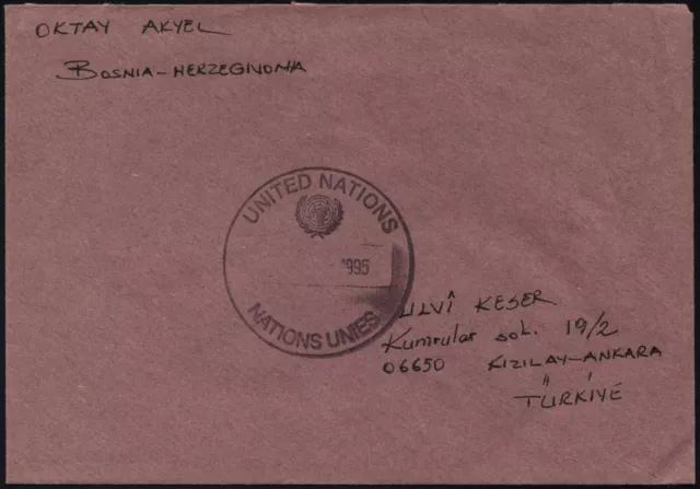 TÜRKEI 1995, portofreier Feldpostbrief der türkischen UNO-Truppen, Pracht