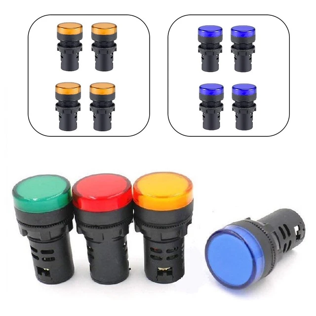 4 pièces 22 mm lampe pilote DEL montée panneau pour applications industrielles