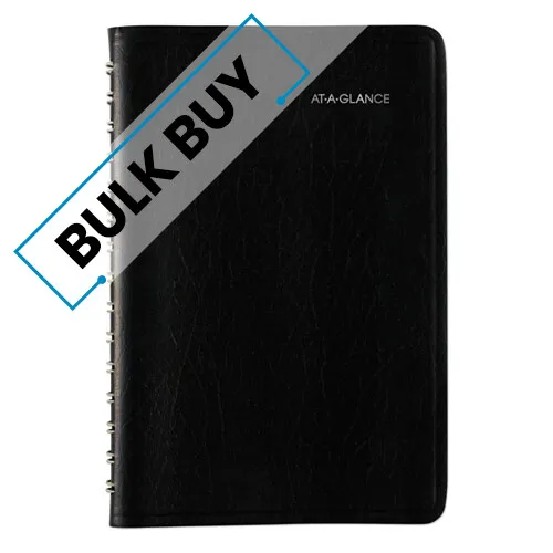 DayMinder Daily Appointment Book, 8 x 5, Black Cover, | Bulk order of 2 Each