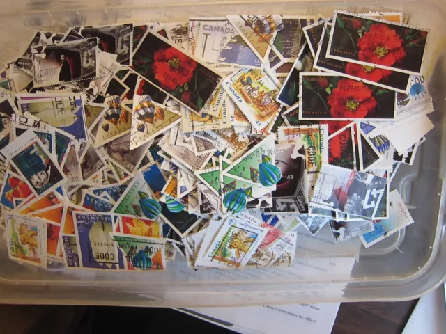 Hoard Of 2 million Used CANADA  1000 large stamps from 1993 to 2003