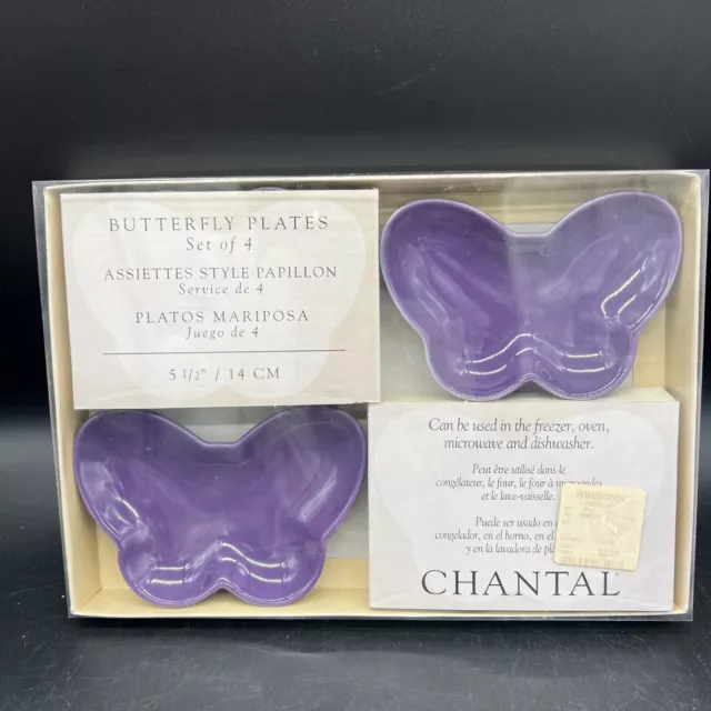 Chantal Butterfly Plates Set of 4 Freezer to Oven Safe Stoneware Kitchen Dish