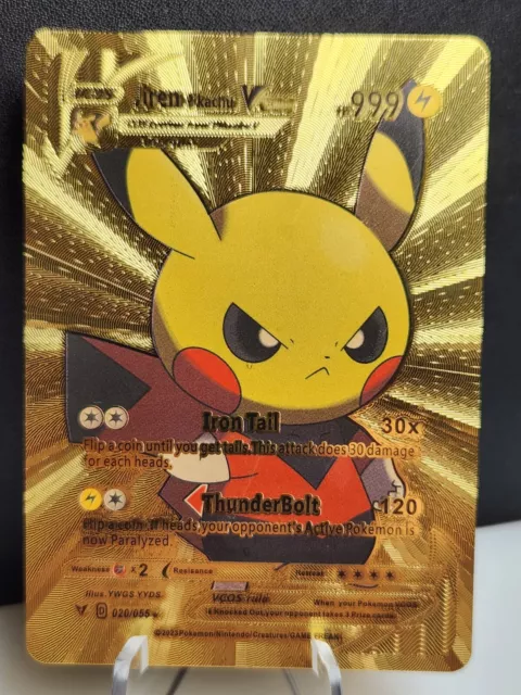 JIREN PIKACHU COSPLAY Gold Foil Fan Art 🎨 Card RARE EUR 1,81