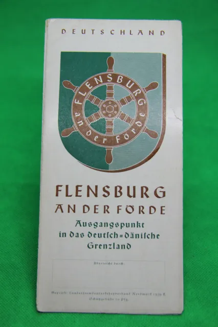 Werbe-Prospekt Flensburg an der Förde - Dänisch Grenzland 1939 Werbung Nordmark