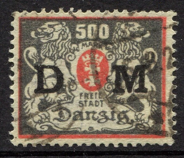 Danzig Dienstmarken Mi. 39 gestplt., 500 Mk., 2fach gepr. (600,-€) (8429/38)