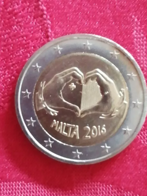 Pièce 2 Euros Malte 2016 "Solidarité Enfants" RARE 350.000 Ex!