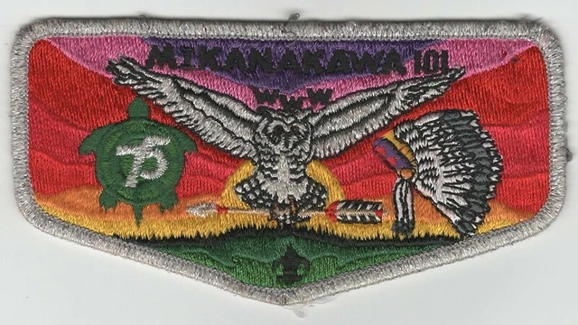 Boy Scouts BSA Order of the Arrow OA Mikanakawa (Lodge 101) 75th Anni Flap-Mint
