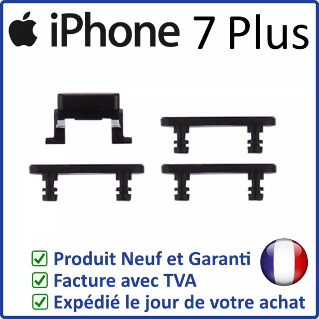 Iphone 7 Plus Noir Set Des 4 Boutons Latéraux Power Volume Mute De Remplacement