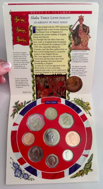 Royal Mint 1997 United Kingdom Brilliant Uncirculated 9 Coin Collection Opened
