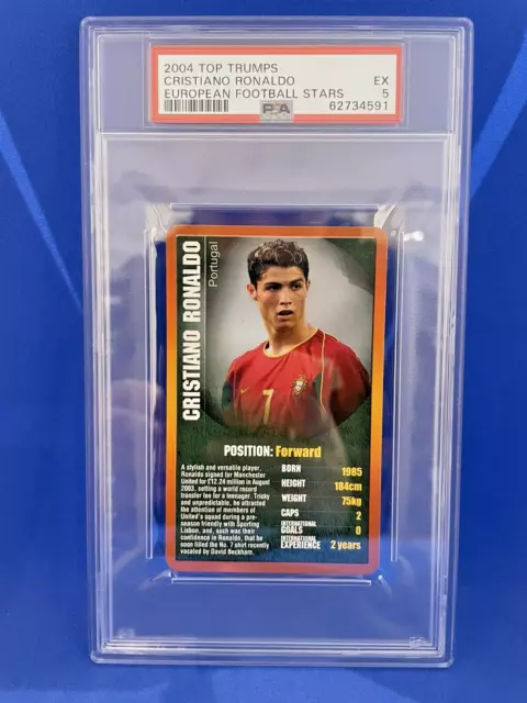 CRISTIANO RONALDO Rookie RC (Portugal) Top Trumps Euro 2004 (Owen Back) - PSA 5