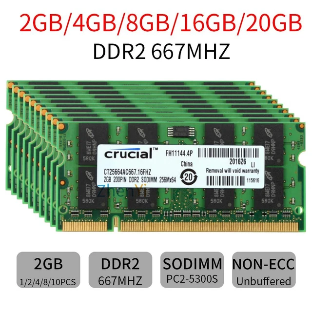Barrette Mémoire RAM 2Go DDR2 Pour Packard Bell IMedia S1710 - PC2-5300 (DDR2-667), Non-ECC, Neuve