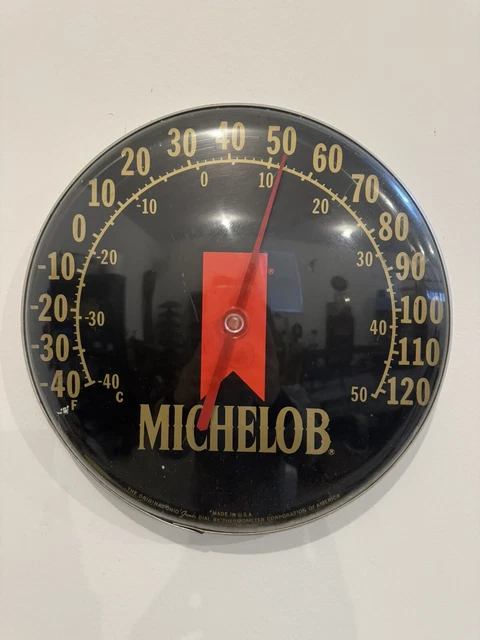 VTG Anheuser Busch Michelob Beer Sign Thermometer Ohio Jumbo Dial  12 in Round