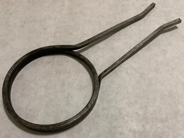Vintage unusual Fastener push pin cotter big circular prongs spring action steel